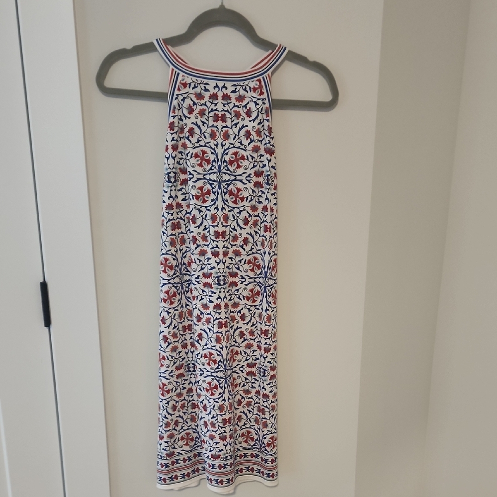 Max Studio Red and Blue Patterned Mini Dress